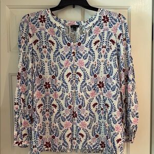 Talbots Floral Print Women's Top XL EUC